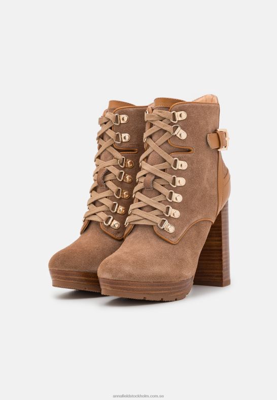 läder ankelboots med snörning konjak Anna Field 42BF62018 kvinnor