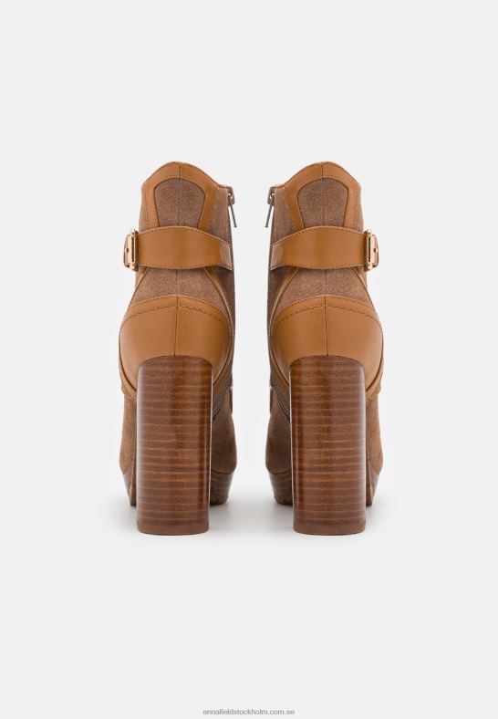 läder ankelboots med snörning konjak Anna Field 42BF62018 kvinnor