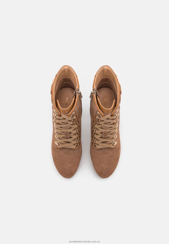 läder ankelboots med snörning konjak Anna Field 42BF62018 kvinnor