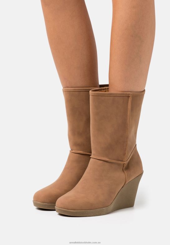 vinterboot wedge ankelboots cognac Anna Field 42BF62065 kvinnor