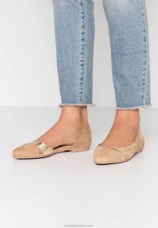 balettpumps i läder beige Anna Field 42BF62106 kvinnor