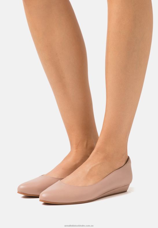 balettpumps i läder ljusrosa Anna Field 42BF62128 kvinnor