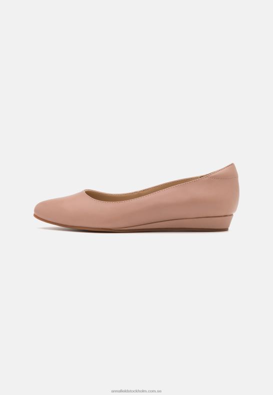 balettpumps i läder ljusrosa Anna Field 42BF62128 kvinnor