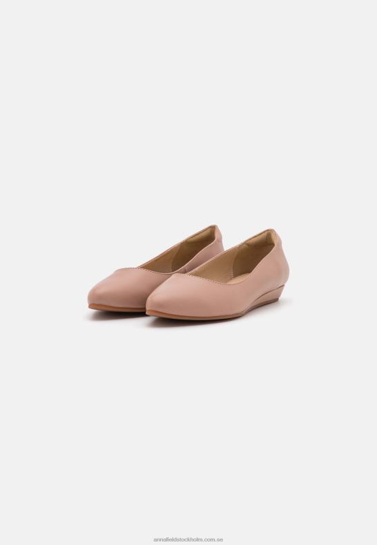 balettpumps i läder ljusrosa Anna Field 42BF62128 kvinnor