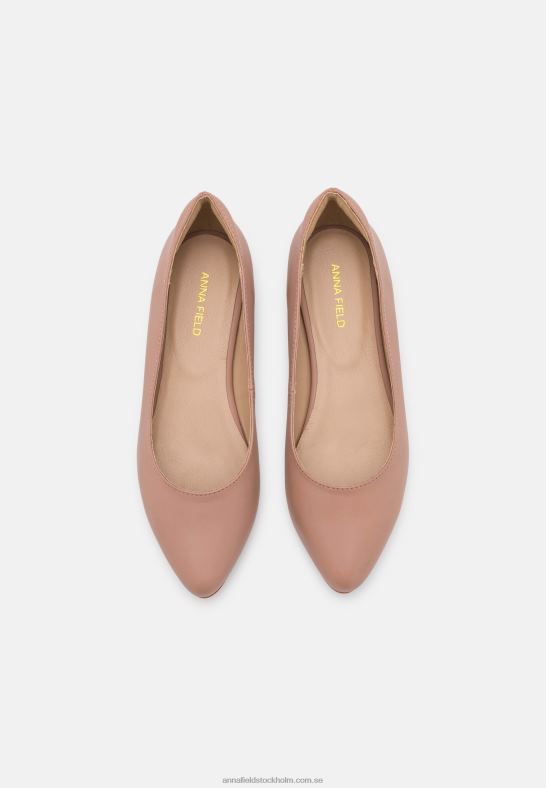 balettpumps i läder ljusrosa Anna Field 42BF62128 kvinnor
