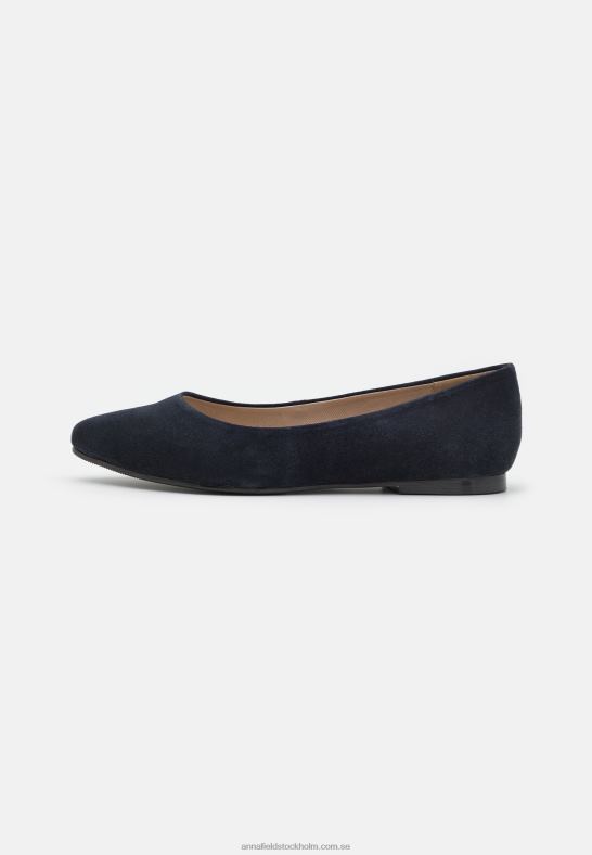 balettpumps i läder mörkblå Anna Field 42BF62084 kvinnor