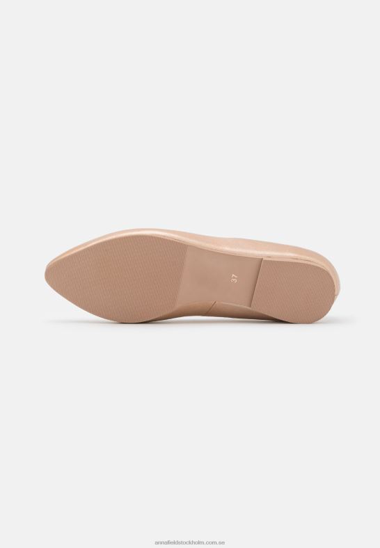 balettpumps i läder roséguld färgade Anna Field 42BF62110 kvinnor