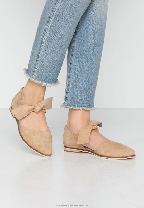 läder ankelrem balett pumps beige Anna Field 42BF62162 kvinnor