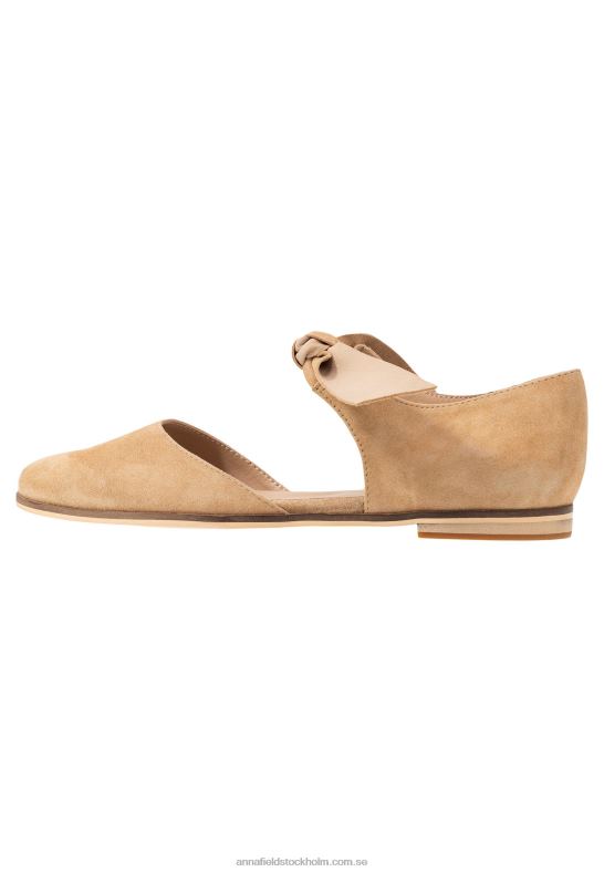 läder ankelrem balett pumps beige Anna Field 42BF62162 kvinnor