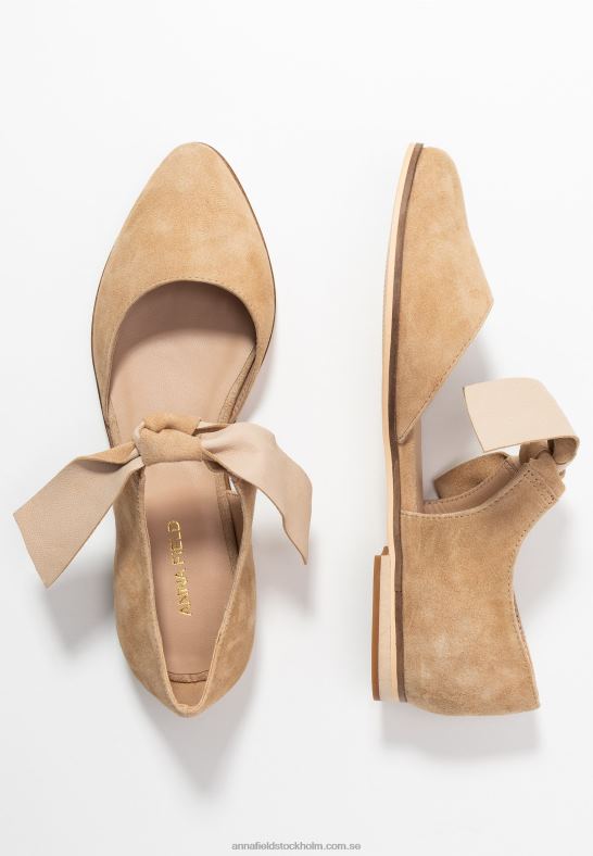 läder ankelrem balett pumps beige Anna Field 42BF62162 kvinnor