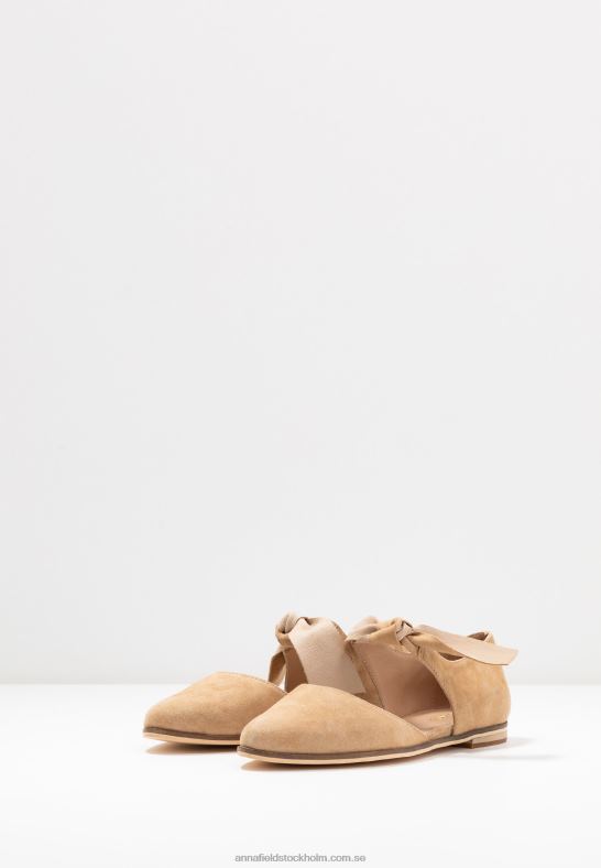 läder ankelrem balett pumps beige Anna Field 42BF62162 kvinnor