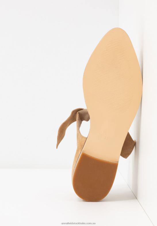 läder ankelrem balett pumps beige Anna Field 42BF62162 kvinnor