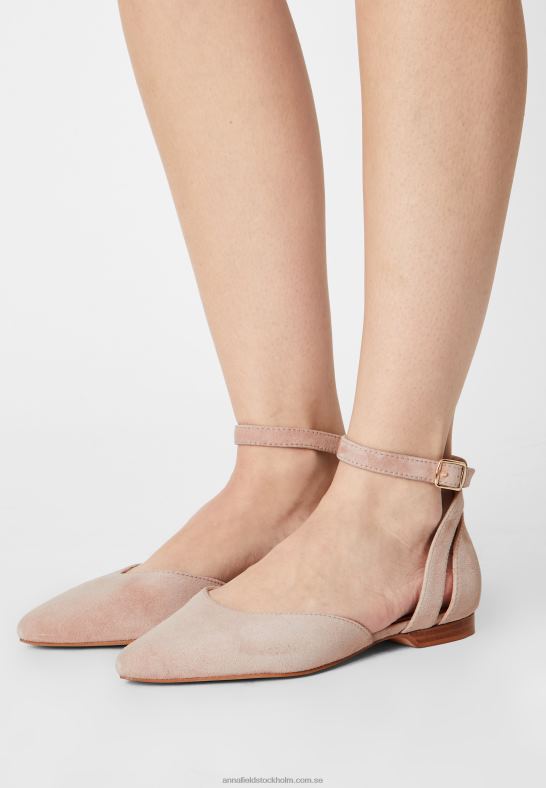 läder ankelrem balett pumps beige Anna Field 42BF62164 kvinnor