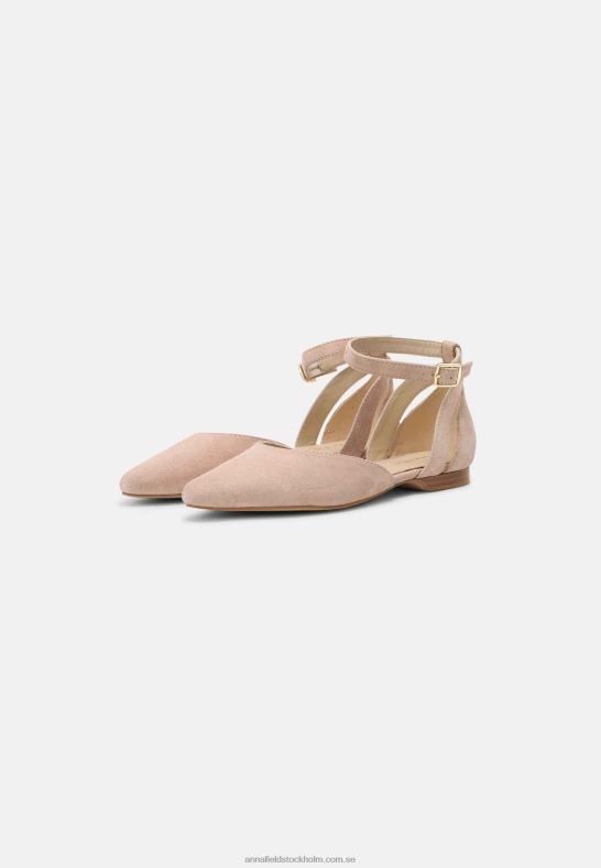 läder ankelrem balett pumps beige Anna Field 42BF62164 kvinnor