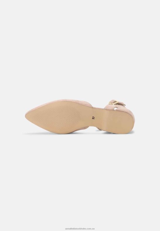 läder ankelrem balett pumps beige Anna Field 42BF62164 kvinnor