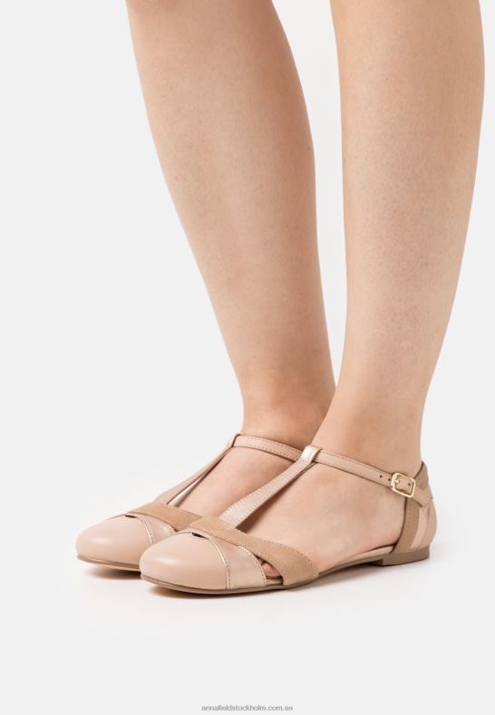 läder ankelrem balett pumps beige Anna Field 42BF62168 kvinnor