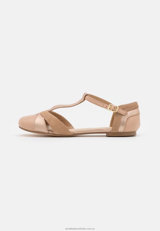 läder ankelrem balett pumps beige Anna Field 42BF62168 kvinnor