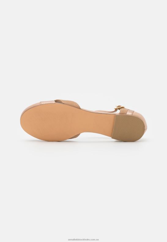 läder ankelrem balett pumps beige Anna Field 42BF62168 kvinnor