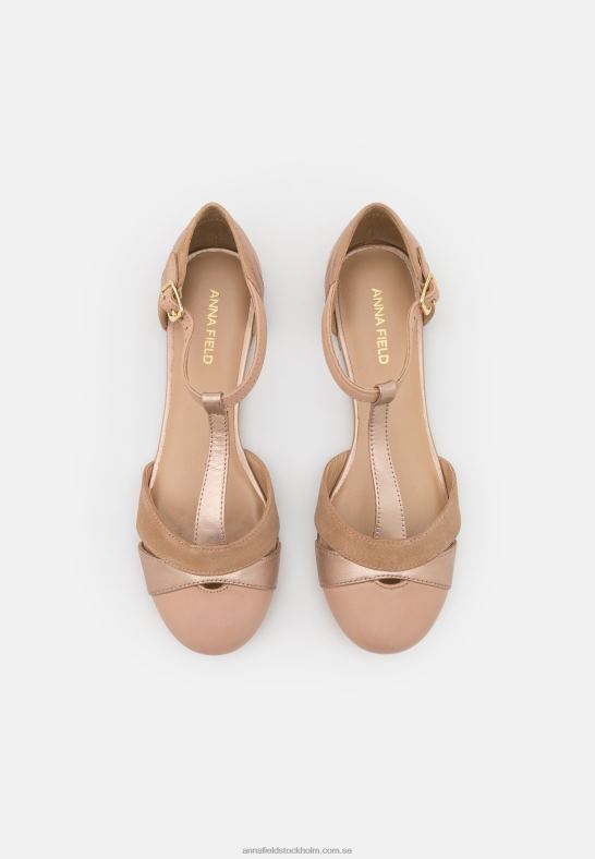 läder ankelrem balett pumps beige Anna Field 42BF62168 kvinnor