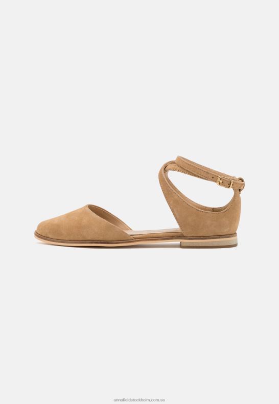 läder ankelrem balett pumps beige Anna Field 42BF62170 kvinnor