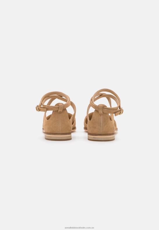 läder ankelrem balett pumps beige Anna Field 42BF62170 kvinnor
