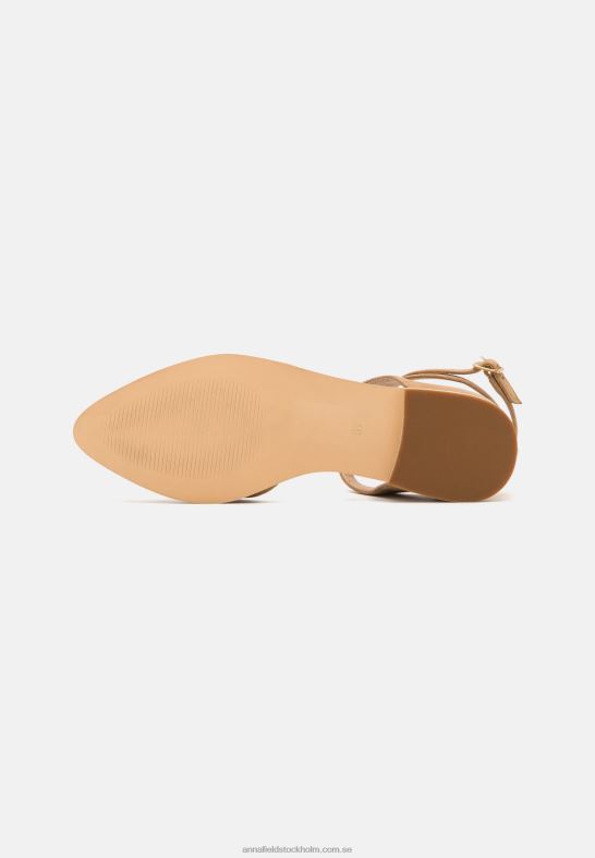 läder ankelrem balett pumps beige Anna Field 42BF62170 kvinnor