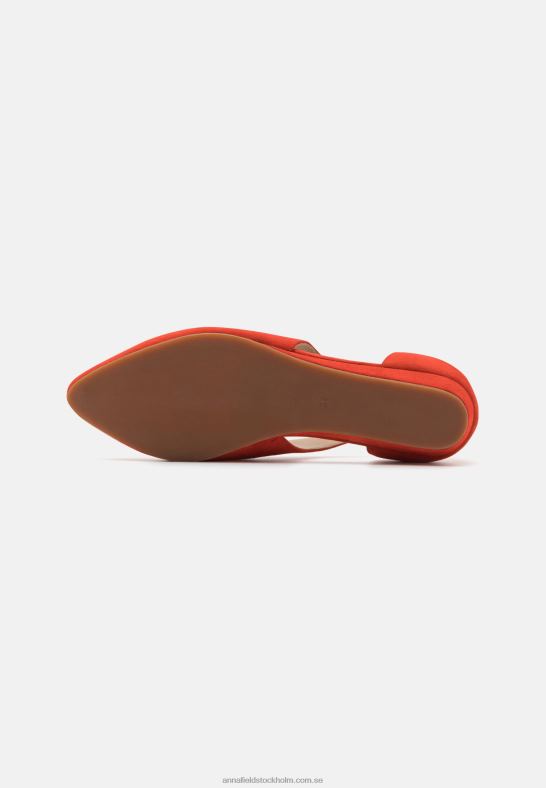 läder ankelrem balett pumps röd Anna Field 42BF62165 kvinnor