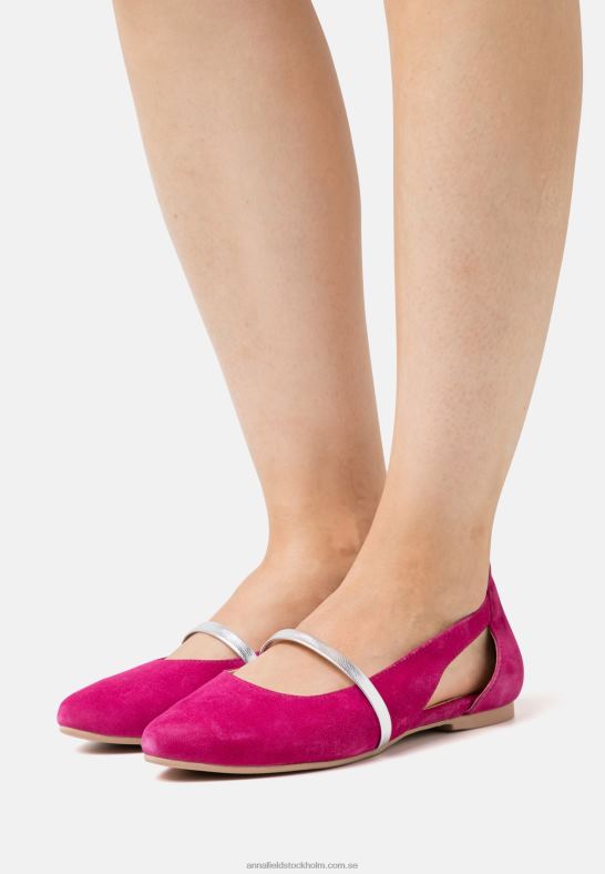 läder ankelrem balett pumps rosa Anna Field 42BF62179 kvinnor