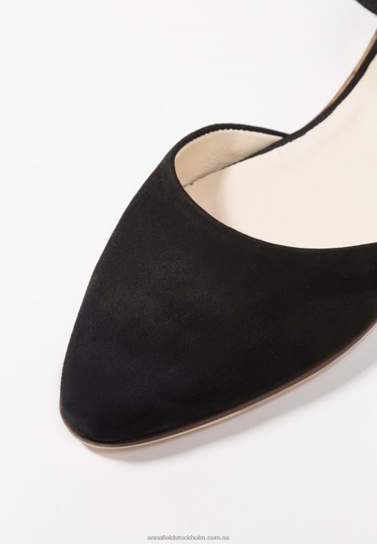 läder ankelrem balett pumps svart Anna Field 42BF62156 kvinnor