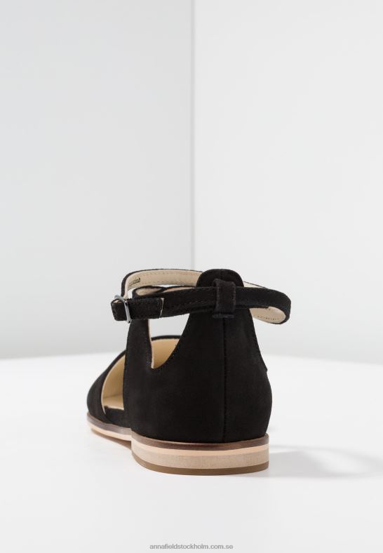 läder ankelrem balett pumps svart Anna Field 42BF62156 kvinnor