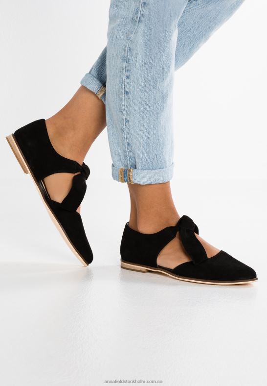 läder ankelrem balett pumps svart Anna Field 42BF62159 kvinnor