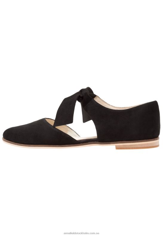 läder ankelrem balett pumps svart Anna Field 42BF62159 kvinnor