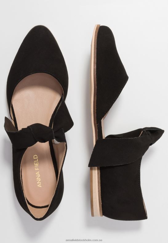 läder ankelrem balett pumps svart Anna Field 42BF62159 kvinnor