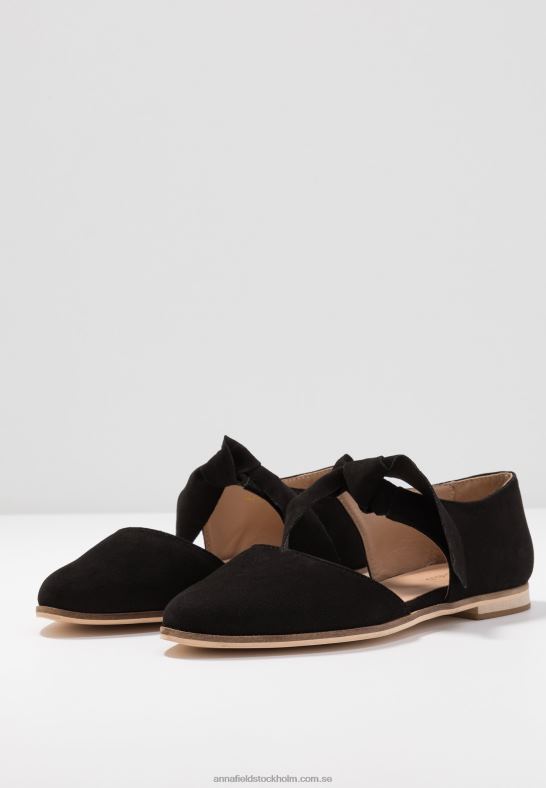 läder ankelrem balett pumps svart Anna Field 42BF62159 kvinnor