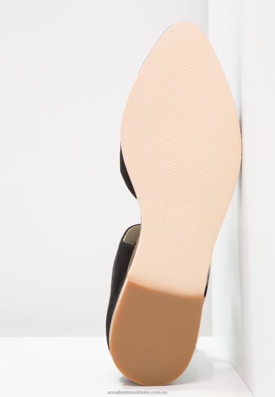 läder ankelrem balett pumps svart Anna Field 42BF62159 kvinnor