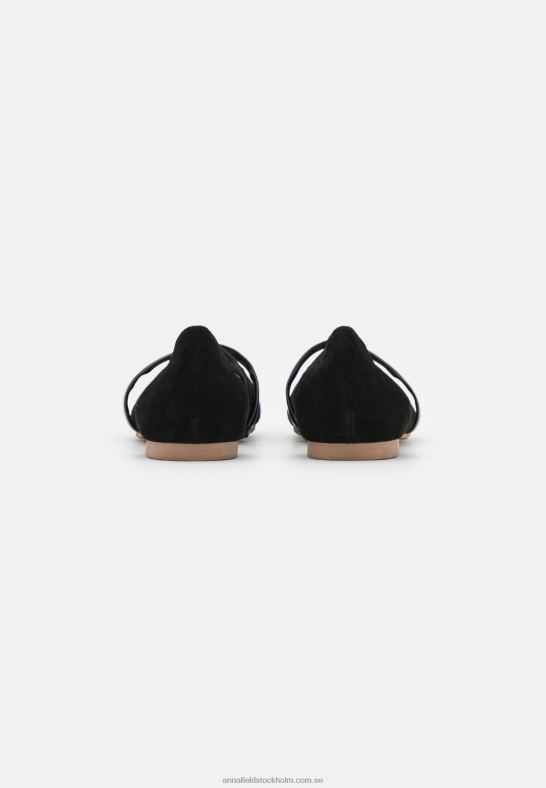 läder ankelrem balett pumps svart Anna Field 42BF62171 kvinnor