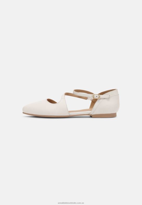 läder ankelrem balett pumps vit Anna Field 42BF62167 kvinnor