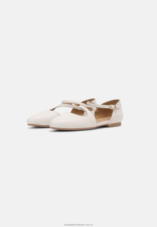 läder ankelrem balett pumps vit Anna Field 42BF62167 kvinnor