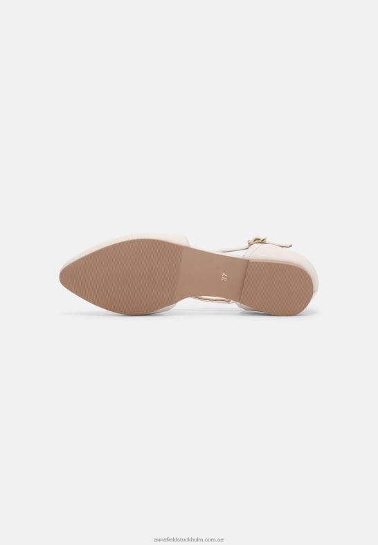 läder ankelrem balett pumps vit Anna Field 42BF62167 kvinnor
