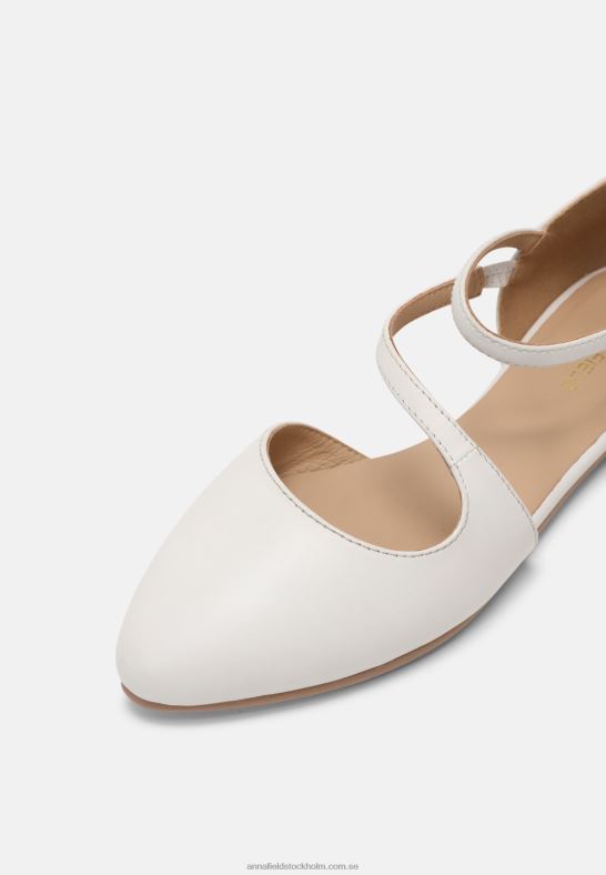 läder ankelrem balett pumps vit Anna Field 42BF62167 kvinnor