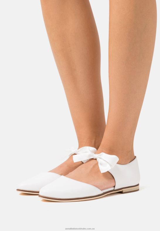 läder ankelrem balett pumps vit Anna Field 42BF62169 kvinnor