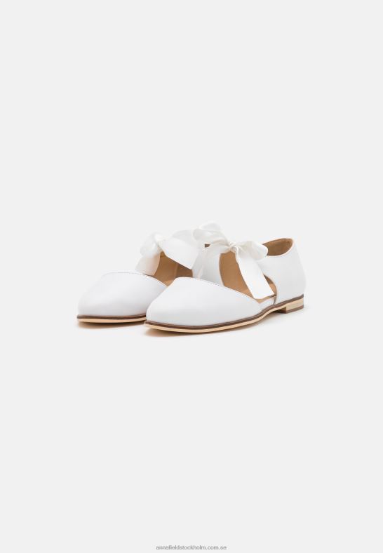 läder ankelrem balett pumps vit Anna Field 42BF62169 kvinnor