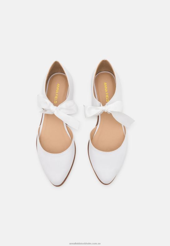 läder ankelrem balett pumps vit Anna Field 42BF62169 kvinnor