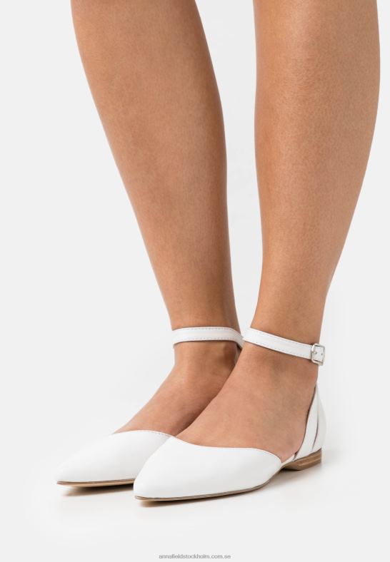läder ankelrem balett pumps vit Anna Field 42BF62174 kvinnor