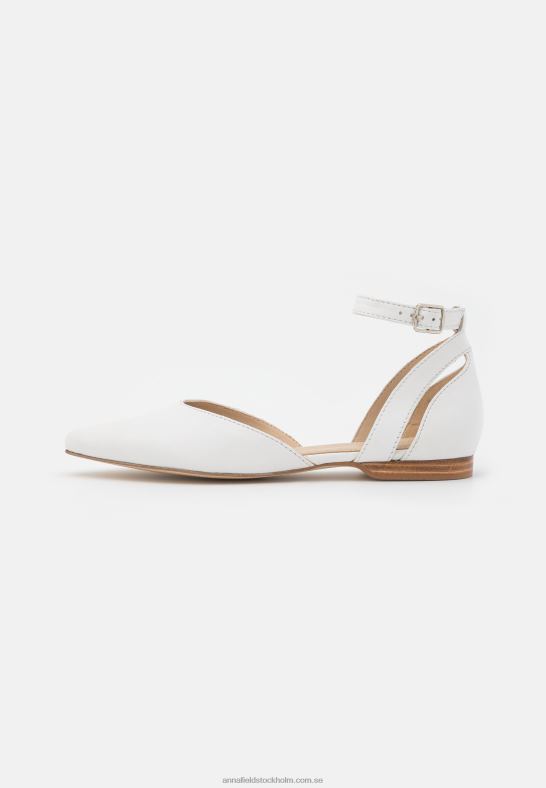 läder ankelrem balett pumps vit Anna Field 42BF62174 kvinnor