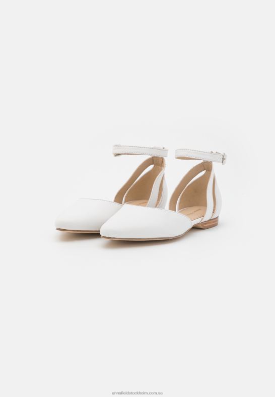 läder ankelrem balett pumps vit Anna Field 42BF62174 kvinnor