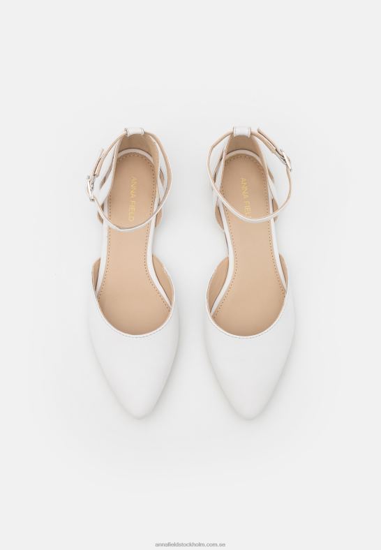 läder ankelrem balett pumps vit Anna Field 42BF62174 kvinnor