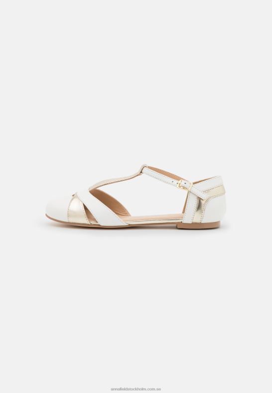 läder ankelrem balett pumps vit Anna Field 42BF62175 kvinnor