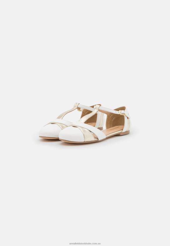 läder ankelrem balett pumps vit Anna Field 42BF62175 kvinnor