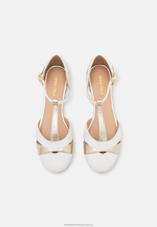 läder ankelrem balett pumps vit Anna Field 42BF62175 kvinnor